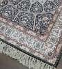 Black Faux Silk Vintage 4 x 6 Feet Hand Woven Carpet -Avioni Collection