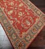 Red Floral Wool 8 ft x 10 ft Hand tufted Carpet