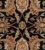 Black  Floral Wool 8 ft x 10 ft Hand tufted Carpet