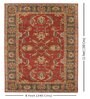 Red Floral Wool 8 ft x 10 ft Hand tufted Carpet