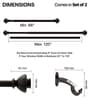Black Iron Solid (120 Inches) Curtain Rod with Accessories (Pack of 2)