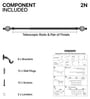Black Iron Solid (120 Inches) Curtain Rod with Accessories (Pack of 2)