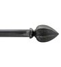 Black Iron Solid (144 Inches) Curtain Rod with Accessories