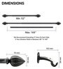 Black Iron Solid (144 Inches) Curtain Rod with Accessories