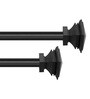 Black Iron Solid (144 Inches) Curtain Rod with Accessories (Pack of 2)