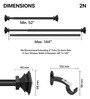 Black Iron Solid (144 Inches) Curtain Rod with Accessories (Pack of 2)