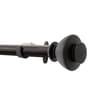 Black Iron Solid (66 Inches) Curtain Rod with Accessories (Pack of 2)