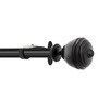 Black Iron Solid (66 Inches) Curtain Rod with Accessories (Pack of 2)