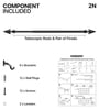 Black Iron Solid (66 Inches) Curtain Rod with Accessories (Pack of 2)