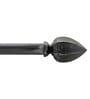 Black Iron Solid (66 Inches) Curtain Rod with Accessories
