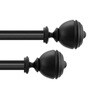 Black Iron Solid (66 Inches) Curtain Rod with Accessories (Pack of 2)