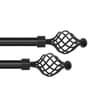 Black Iron Solid (66 Inches) Curtain Rod with Accessories (Pack of 2)