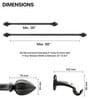 Black Iron Solid (66 Inches) Curtain Rod with Accessories