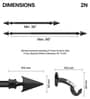 Black Iron Solid (66 Inches) Curtain Rod with Accessories (Pack of 2)