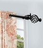 Black Iron Solid (66 Inches) Curtain Rod with Accessories (Pack of 2)