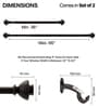 Black Iron Solid (66 Inches) Curtain Rod with Accessories (Pack of 2)