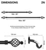 Black Iron Solid (66 Inches) Curtain Rod with Accessories (Pack of 2)