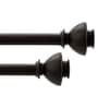 Black Iron Solid (66 Inches) Curtain Rod with Accessories (Pack of 2)