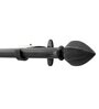 Black Iron Solid (66 Inches) Curtain Rod with Accessories