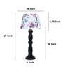 Black Mangowood Table Lamp With Cobra Saffron Print Satin Shade