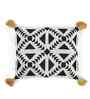 Black and Mustard 100% Cotton Abstract 16X16 Inches Knitted Cushion Cover