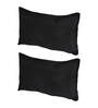 Black Solid 210TC Jute 17 x 27 Inches Pillow Covers (Set of 2)