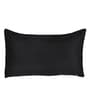 Black Solid 210TC Jute 17 x 27 Inches Pillow Covers (Set of 2)