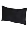 Black Solid 210TC Jute 17 x 27 Inches Pillow Covers (Set of 2)