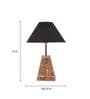 Black  Shade Table Lamp With Brown Woodden Base