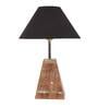 Black  Shade Table Lamp With Brown Woodden Base