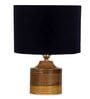 Black  Shade Table Lamp With Wood Base