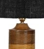 Black  Shade Table Lamp With Wood Base