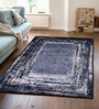 Black Silk 6 X 4 Feet Abstract  Rectangle Carpet