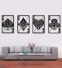 BLACK  Vintage Metal Ace Wall Hanging Art Decor Set of 4