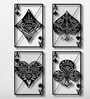 BLACK  Vintage Metal Ace Wall Hanging Art Decor Set of 4