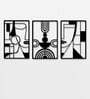 Boho Faces Set of 3 Black Vintage Metal Wall Art