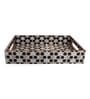Black, White & Gold MDF Wood Mosaic  Rectangle Serving Tray