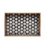 Black, White & Gold MDF Wood Mosaic  Rectangle Serving Tray