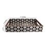 Black, White & Gold MDF Wood Mosaic  Rectangle Serving Tray