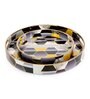 Black, Yellow & Gold, Grey MDF Wood Black Hexagon (Set of 2) Round Serving Trays