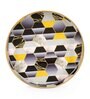Black, Yellow & Gold, Grey MDF Wood Black Hexagon (Set of 2) Round Serving Trays