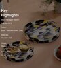 Black, Yellow & Gold, Grey MDF Wood Black Hexagon (Set of 2) Round Serving Trays