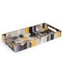 Black, Yellow & Gold, Grey MDF Wood Hexagon  Rectangle Serving Tray