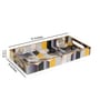 Black, Yellow & Gold, Grey MDF Wood Hexagon  Rectangle Serving Tray