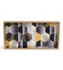 Black, Yellow & Gold, Grey MDF Wood Hexagon  Rectangle Serving Tray