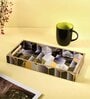 Black, Yellow & Gold, Grey MDF Wood Hexagon  Rectangle Serving Tray