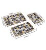 Black, Yellow & Gold, Grey MDF Wood Hexagon (Set of 3) Serving Tray