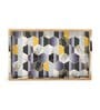 Black, Yellow & Gold, Grey MDF Wood Hexagon (Set of 3) Serving Tray