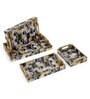 Black, Yellow & Gold, Grey MDF Wood Hexagon (Set of 4) Serving Trays