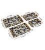 Black, Yellow & Gold, Grey MDF Wood Hexagon (Set of 4) Serving Trays